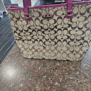 Coach Tote Bag - Purple and Brown